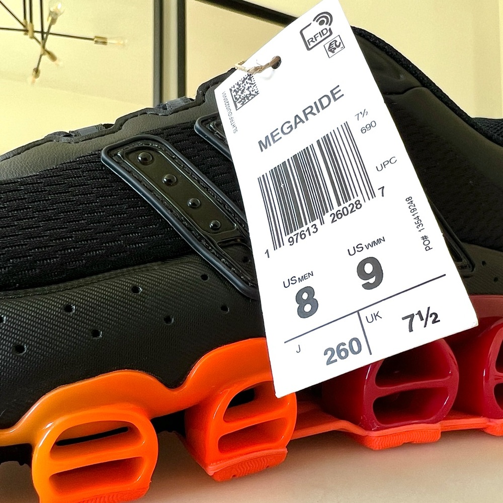 adidas Megaride Core Black/ Better Scarlet /Solar Orange - Picture 12 of 12